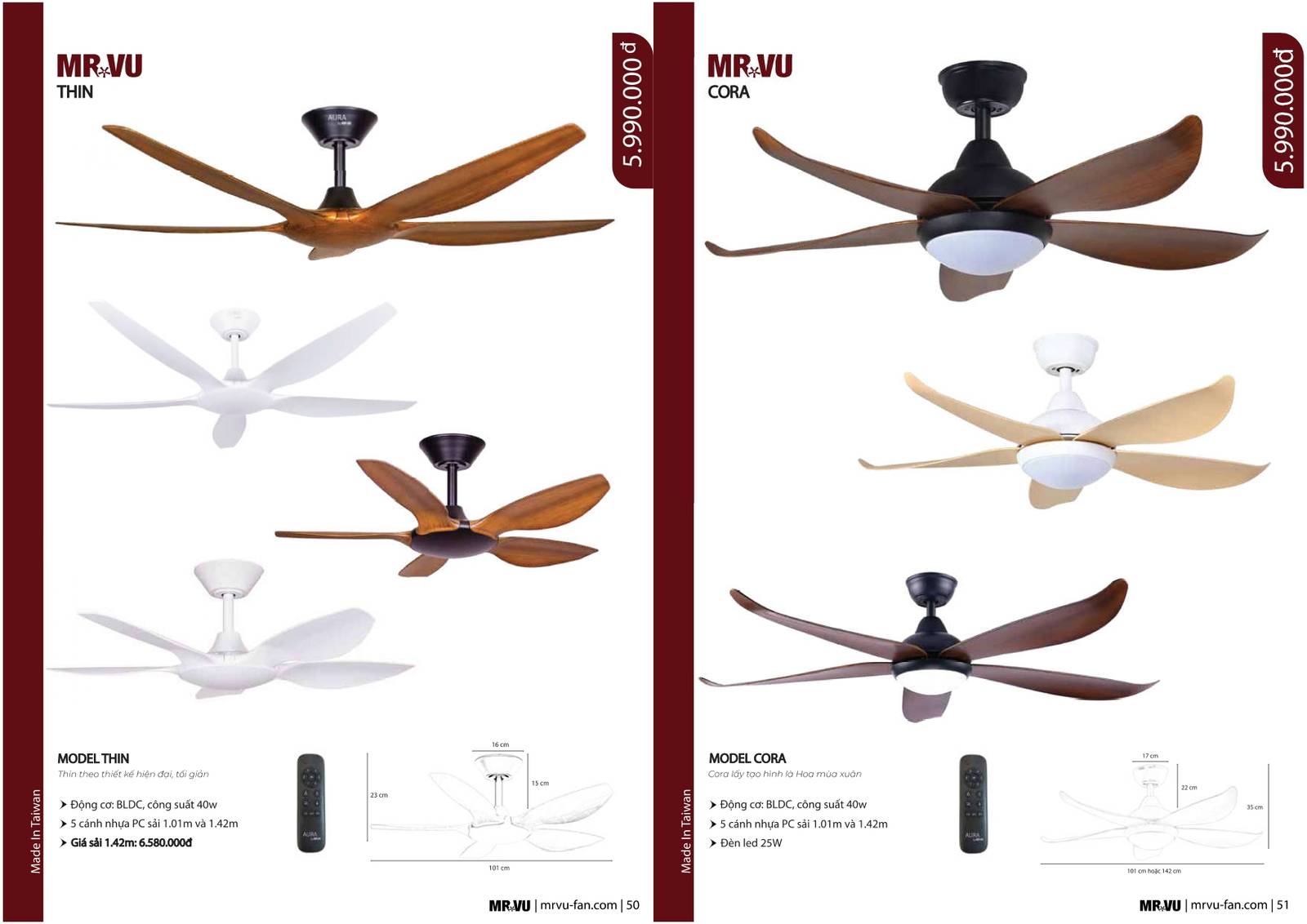 Bảng giá và Catalogue Quạt trần Mr Vũ mới nhất 2024 /Page 